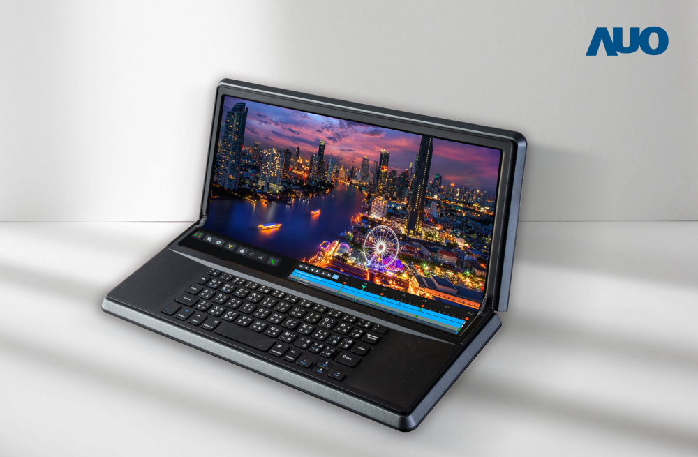 k1体育14.6吋Micro LED折迭显示屏幕，搭配半径4mm的弯折绞炼，以及高画素、高亮度、高对比度的显示技术特点，即便在大视角下仍保有绝佳色相与亮度